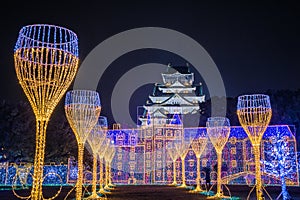 Osaka Castle night illumination the greatest light show in osaka