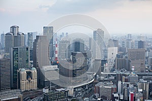 Osaka city skyline from the Umeda Sky Building