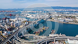 Osaka Expressway top view, Top view over the highway, expressway photo