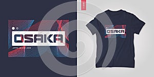 Osaka Japan. Abstract geometric t-shirt vector design, poster, print, template