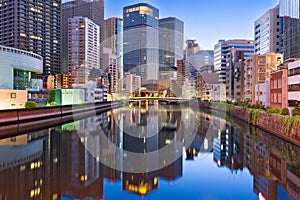 Osaka, Japan Cityscape on the River photo
