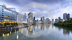 Osaka, Japan Cityscape on the River photo