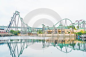 Osaka, Japan - NOV 21 2016 : Roller coaster in Universal Studios