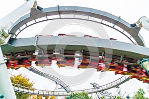 Osaka, Japan - NOV 21 2016 : Roller coaster in Universal Studios