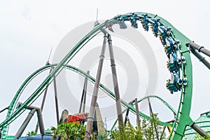 Osaka, Japan - NOV 21 2016 : Roller coaster in Universal Studios