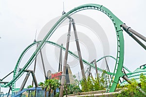 Osaka, Japan - NOV 21 2016 : Roller coaster in Universal Studios