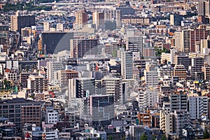 The skyline of Umeda district at the Kita downtown. Osaka. Japan