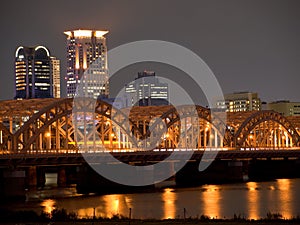 Osaka river at dusk photo