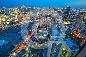 Osaka skyline sunset