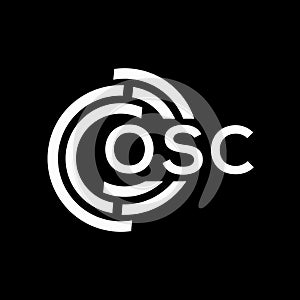 OSC letter logo design on black background. OSC creative initials letter logo concept. OSC letter design