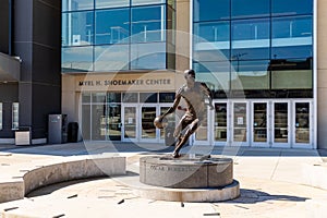 Oscar Robertson Statue in front of the Myrl H. Shoemaker Center on the campus of the University of Cincinnati