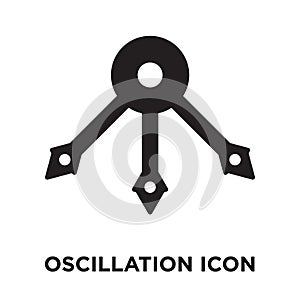 Oscillation icon vector isolated on white background, logo concept of Oscillation sign on transparent background, black filled photo