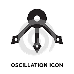 Oscillation icon vector isolated on white background, logo concept of Oscillation sign on transparent background, black filled