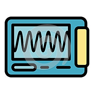 Oscillograph equipment icon color outline vector