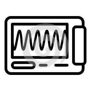 Oscillograph equipment icon, outline style