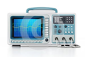 Oscilloscope isolated on white background. 3D illustration