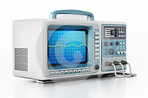 Oscilloscope isolated on white background. 3D illustration