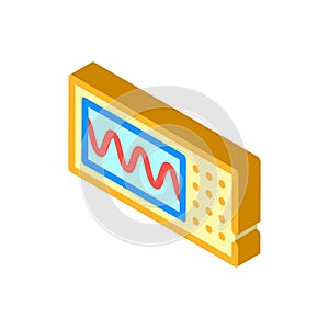 Oscilloscope measuring equipment isometric icon vector illustration