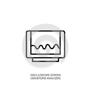 Oscilloscope Screen Icon with Waveform