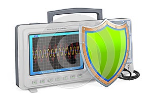 Oscilloscope with shield, 3D rendering