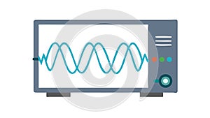 Oscilloscope Waveform Display: Scientific Data Visualization, vector design Generative AI