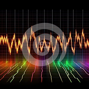 Oscilloscope waveform on its screen. Generative AI