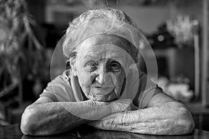 Ð¡ose-up portrait of an elderly lady.
