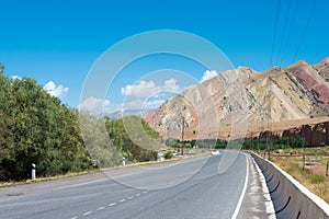 Pamir Highway M41 Highway on the Osh between Sary-Tash in Osh, Kyrgyzstan photo