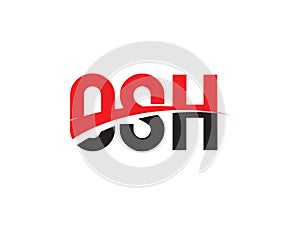 OSH Letter Initial Logo Design Vector Illustration
