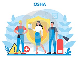 OSHA concept. Occupational safety and health administration.