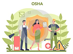 OSHA concept. Occupational safety and health administration.
