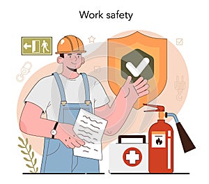 OSHA concept. Occupational safety and health inspection.