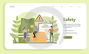 OSHA concept web banner or landing page. Occupational safety