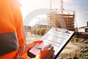 OSHA Inspection Worker At Construction Site photo