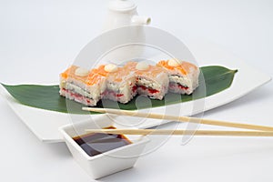 Oshi sushi with salmon