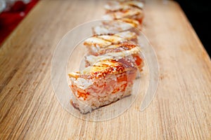 Oshizushi, pressed sushi in a box