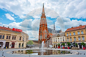 Osijek, Croatia, July 2, 2023: Cathedral of Saint Peter and Paul