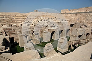 The Osirion temple at Abydos, Egypt.