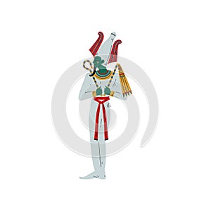Osiris God of Underworld, Egyptian Ancient Culture Symbol Vector Illustration