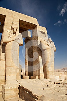 Osiris statues.Temple of Ramesses II. Egypt