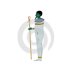 Osisris God, Symbol of Ancient Egyptian Culture Vector Illustration