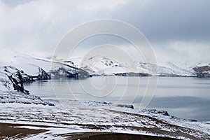 Oskjuvatn lake at Askja, central Iceland landmark