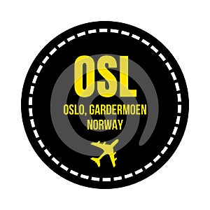 OSL Oslo airport symbol icon photo