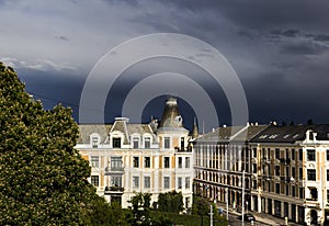 Oslo Building and dark clouds 3