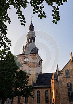 Oslo Cathedral in the center Oslo, Norway at sunet