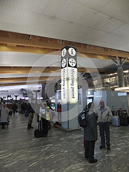 OSLO GARDERMOEN, NORWAY - NOVEMBER 3:Aircrafts at Oslo Gardermoen International Airport on november 3, 2014 in Oslo.