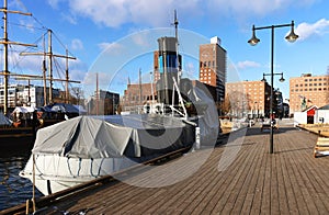 Oslo, the harbor and the building of the City Hall. Norway, Europe.