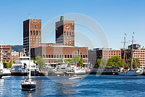 Oslo harbor and City Hall