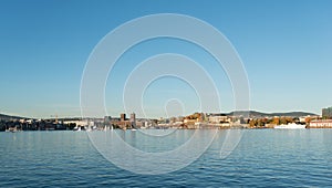 Oslo harbour with copy space panoramic