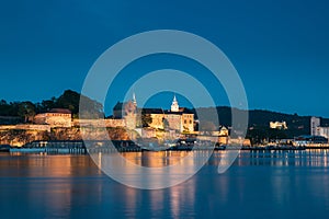 Oslo, Norway. Akershus Fortress In Summer Evening. Night View Of Famous And Popular Place